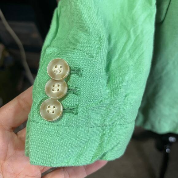 Loft Green Single Button Lightweight Linen Blend Blazer Women's  Size Medium M - Picture 4 of 9